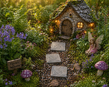 Four Celtic Fairy Stepping Stones for a Fairy Garden or Doll House - 1/12 the size of our full size version