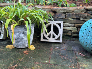 Peace Sign Breeze Block - Decorative concrete block for Wall Construction for passive cooling or as a single Garden Accent piece - Free Shipping