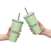 Insulated tumbler with a straw