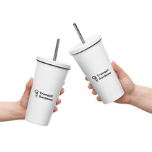 Insulated tumbler with a straw