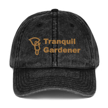 Vintage Cotton Twill Cap - Tranquil Gardener - Yellow Lettering