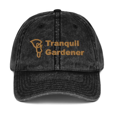Vintage Cotton Twill Cap - Yellow Lettering