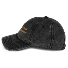 Vintage Cotton Twill Cap - Tranquil Gardener - Yellow Lettering
