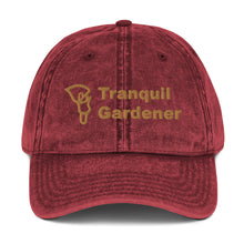 Vintage Cotton Twill Cap - Tranquil Gardener - Yellow Lettering
