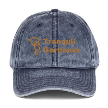 Vintage Cotton Twill Cap - Tranquil Gardener - Yellow Lettering